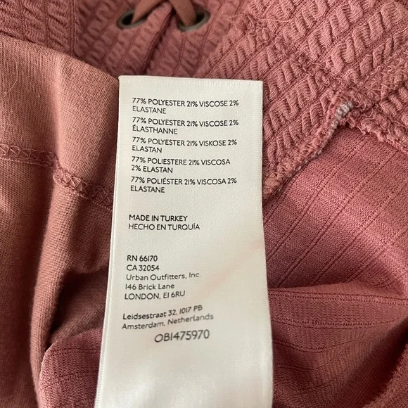 Anthropologie Textured Mauve Lace-Up Mini Skirt - Picture 8 of 8